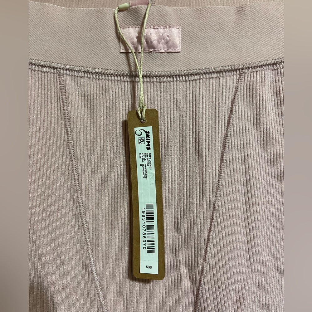 Skims Pink Ribbed Boxer Shorts Med - Picture 5 of 6